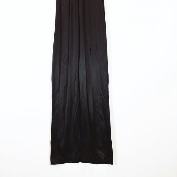 Intermix Women's Claire Crepe Satin Maxi Gown Size 8 Black Halter Formal Luxury - Picture 5 of 11